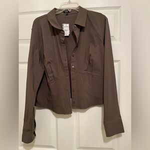 Express Kakhi Button-Up Shirt